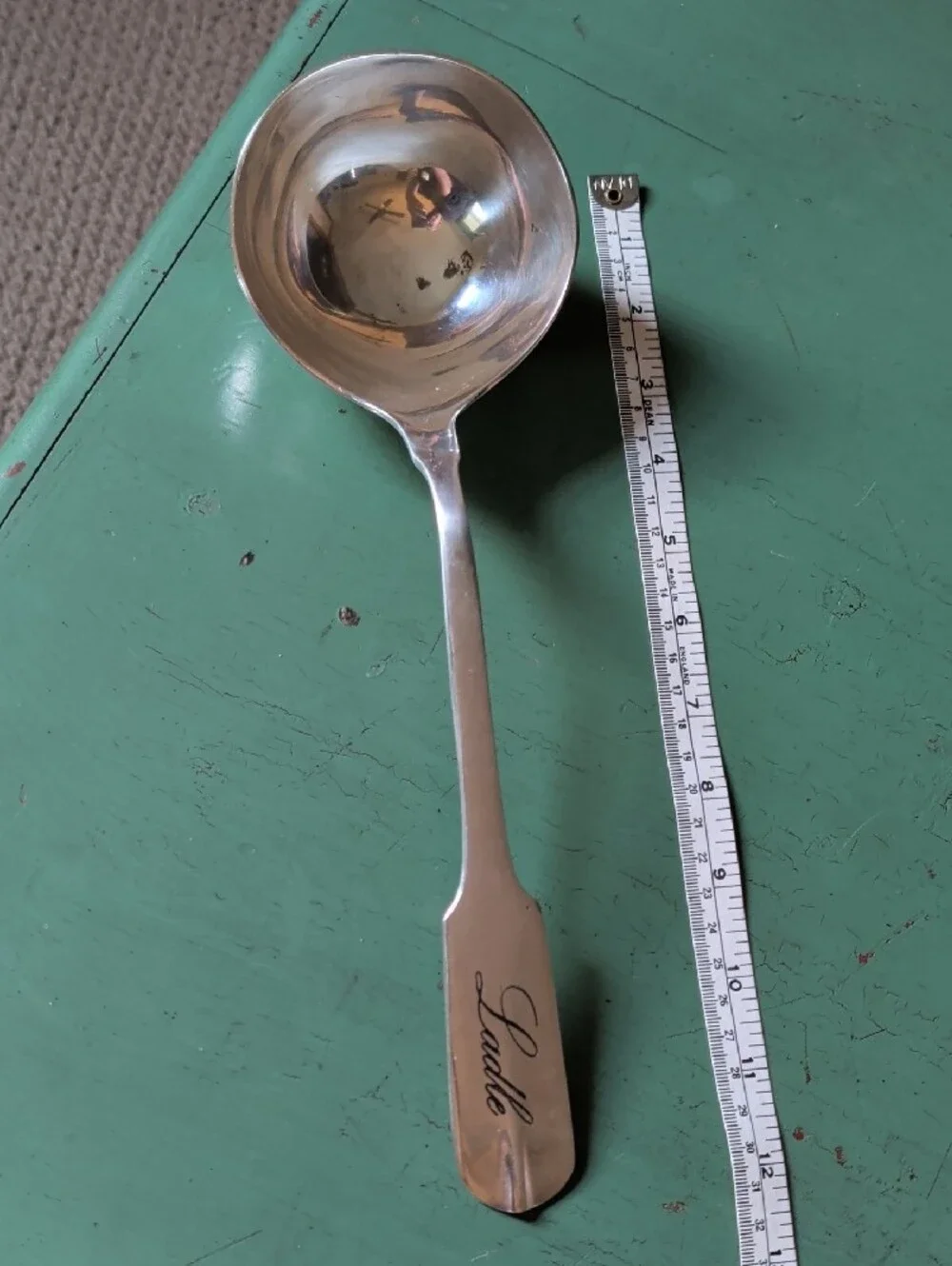 Pottery Barn Antique Silver Plated Serving Ladle Fiddle Pattern Handle